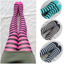 Load image into Gallery viewer, Fashion Girls colorful Stripes Pantyhose Zebra Tights Nylon and Polyester Classic Stripes Legwear For Women