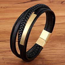 Load image into Gallery viewer, XQNI Wholesale Price Classic Genuine Leather Bracelet For Men Hand Charm Jewelry Multilayer Magnet Handmade Gift For Cool Boys
