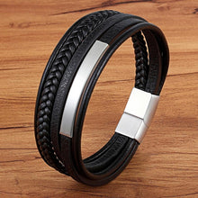 Load image into Gallery viewer, XQNI Wholesale Price Classic Genuine Leather Bracelet For Men Hand Charm Jewelry Multilayer Magnet Handmade Gift For Cool Boys