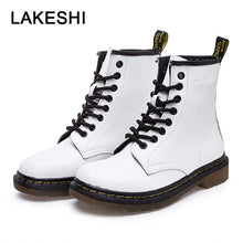 Load image into Gallery viewer, QUANZIXUAN Genuine Leather Women Boots Ankle Boots Female Autumn Winter Shoes Woman Couple Motorcycle Boots Women Ankle Boots