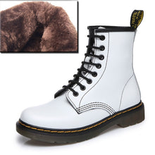 Load image into Gallery viewer, QUANZIXUAN Genuine Leather Women Boots Ankle Boots Female Autumn Winter Shoes Woman Couple Motorcycle Boots Women Ankle Boots
