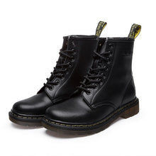 Load image into Gallery viewer, QUANZIXUAN Genuine Leather Women Boots Ankle Boots Female Autumn Winter Shoes Woman Couple Motorcycle Boots Women Ankle Boots