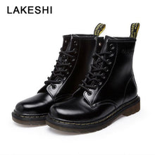 Load image into Gallery viewer, QUANZIXUAN Genuine Leather Women Boots Ankle Boots Female Autumn Winter Shoes Woman Couple Motorcycle Boots Women Ankle Boots