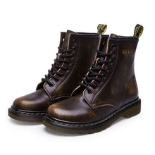 Load image into Gallery viewer, QUANZIXUAN Genuine Leather Women Boots Ankle Boots Female Autumn Winter Shoes Woman Couple Motorcycle Boots Women Ankle Boots